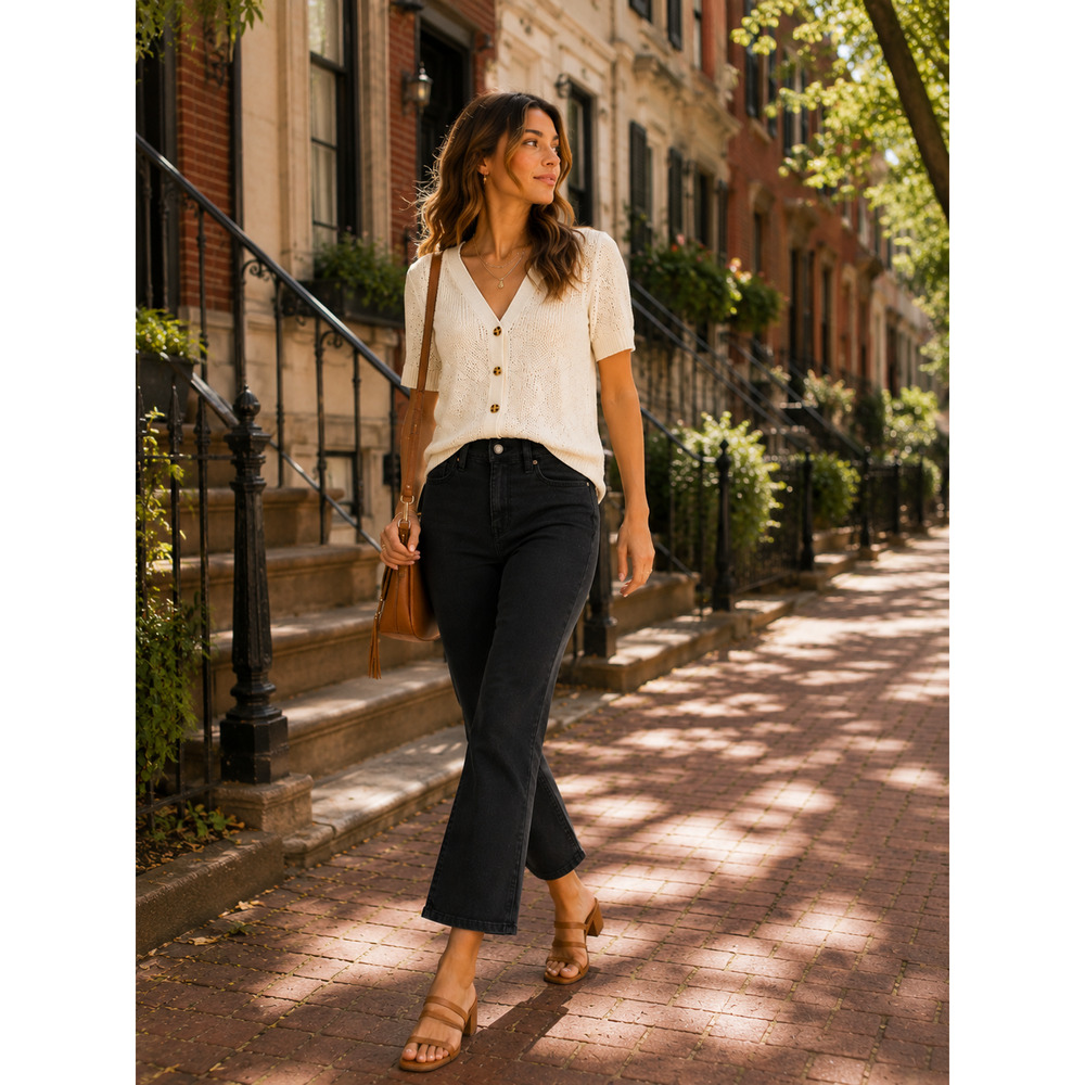 Banana Republic Womens Jeans Black Bootcut High-Rise Cropped Denim NWT Size 8